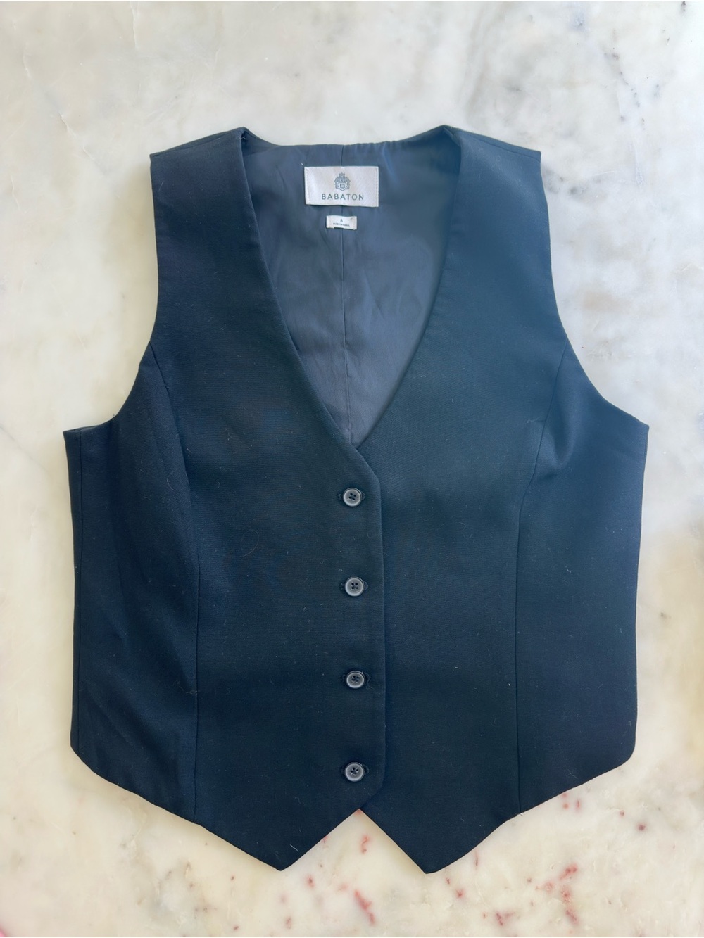 Babaton Aritzia Tailored Vest Size 8 Black Button Front Waistcoat